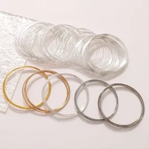 Multi-color memory steel wire coils for DIY bracelets and necklaces making components.