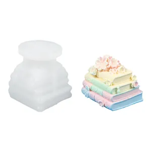 Silikonform für buchförmige Blumen-Deko-Ornamente, DIY Kerzen- und Seifenhandwerk.