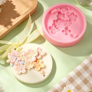3D Relief Cherry Blossom Silicone Mold For Aromatherapy Wax Tablet Plaster Pendant Soap Home Car Wardrobe DIY Craft Tool
