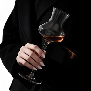 Elegant creative trumpet shaped crystal wine glass with unique tulip bowl design
