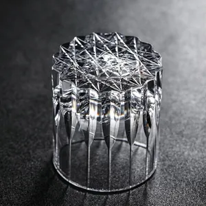 Edo Kiriko Style Crystal Whiskey Glass Handmade Cut Lead-Free Crystal Glass Premium Water Cup Luxury Star Cut Drinking Vessel Barware