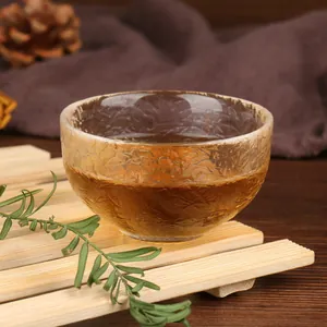 Japanese Style Hammered Lead-Free Glass Tea Cup Heat-Resistant Transparent Tasting Cup For Kung Fu Tea Ceremony Home Kitchen