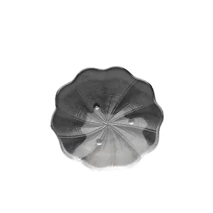 Eleganter Teetassen-Untersetzer aus rauchgrauem Glas im chinesischen Stil für die Teezeremonie