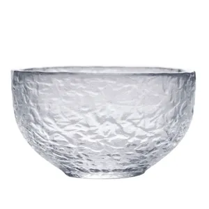 Elegant Japanese style hammered texture clear glass kung fu tea tasting cup for home