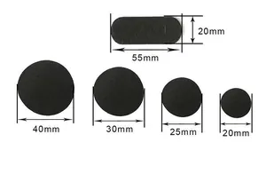 Größenangaben für verschiedene schwarze Vliesstoffpads für DIY handgefertigten Haarschmuck