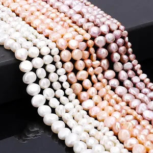 Perles d'Eau Douce Naturelles Haute Brillance avec Perçage Latéral pour la Fabrication de Bijoux DIY Colliers Boucles d'Oreilles Rose Violet Blanc