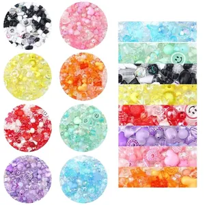 Colorful vintage baroque acrylic beads set for DIY handmade jewelry making crafts