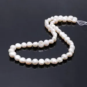 Brin de perles d'eau douce naturelles blanches baroques pour la création de bijoux DIY