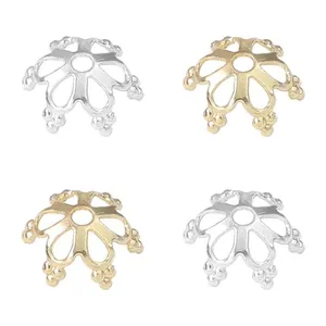 14k Gold und Silber Blumen Perlenkappen für DIY handgemachten Schmuck und Ketten