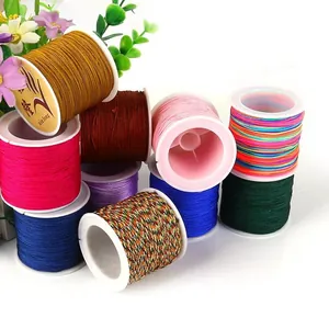 Bobines de fil de jade de Taiwan 0,8 mm colorées pour bijoux DIY et cordon de nœud chinois