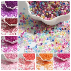 Multicolor 2-4mm dyed core glass seed beads for DIY jewelry making handmade crafts