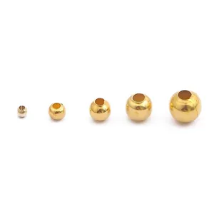 Gold iron round spacer beads in 5 sizes for DIY jewelry making and craft projects