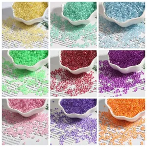 Colorful 2-4mm dyed core glass seed beads in nine shades for DIY jewelry making crafts