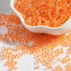 Υψηλής ποιότητας γυάλινες χάντρες 2-4mm με πορτοκαλί πυρήνα για κατασκευή κοσμημάτων