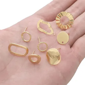 Assortiment 14K goudgevulde koperen oorsteker-onderdelen voor het maken van DIY sieraden