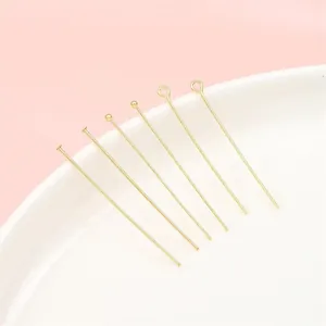 Tiges à Œillet en Cuivre Plaqué Or 14K Tiges en T Tiges à Tête Boule Pour Création de Bijoux DIY Accessoires Boucles d'Oreilles Bracelets