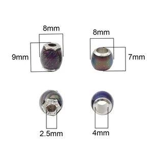 Detail view showing dimensions for temperature sensitive color changing resin beads DIY