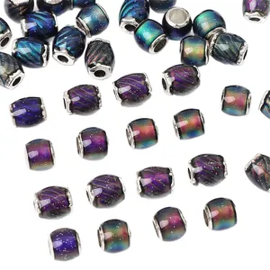 Galaxy pattern color-changing resin beads with 4mm large hole for DIY jewelry