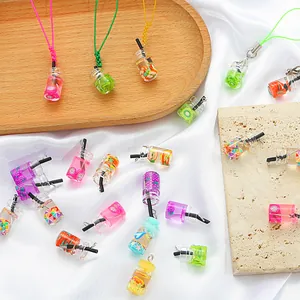 Colorful mini fruit bottle pendants for DIY jewelry making accessories