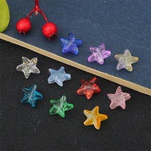 Perle di vetro a forma di stella marina 15mm per accessori gioielli fai da te e ciondoli