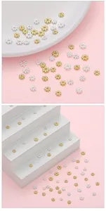 Snowflake-shaped 14K gold plated spacer beads for DIY jewelry making in gold and silver