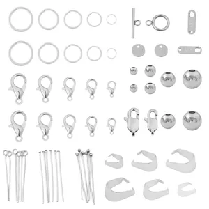 Vollständiges Edelstahl Schmuckzubehör Set für DIY Halsketten und Armbänder Basteln