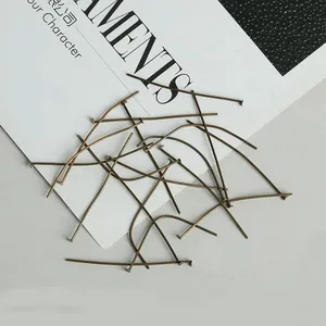 Alfileres de metal bronce en T y de cabeza plana para hacer joyas y pendientes DIY