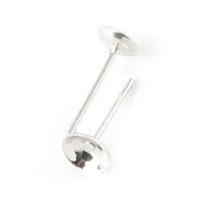 Premium silver metal DIY earring stud posts with flat pad for handmade jewelry