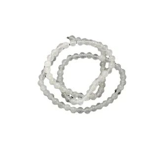 Natural translucent white crystal jade round loose beads for DIY jewelry making