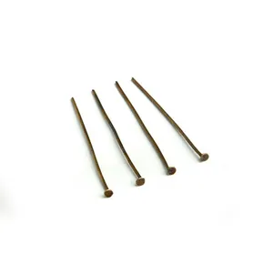 Alfileres de cabeza plana en forma de T de bronce antiguo para crear joyas de DIY