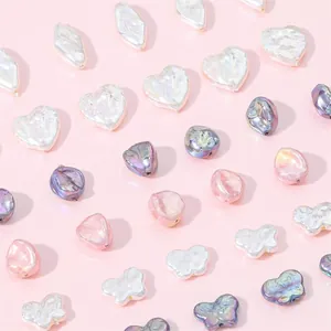 Baroque Iridescent Artificial Pearl Loose Beads For DIY Necklace Bracelet Making Irregular Heart Butterfly Shape Craft Beads