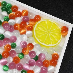 Perle tonde colorate in occhio di gatto per creazione di gioielli DIY e bracciali
