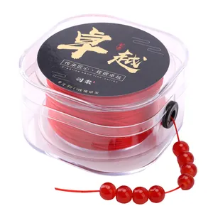 Professional red flat crystal elastic cord for DIY jewelry making in clear box