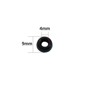 Professional black acrylic large hole barrel bead with 9mm height and 4mm inner diameter
