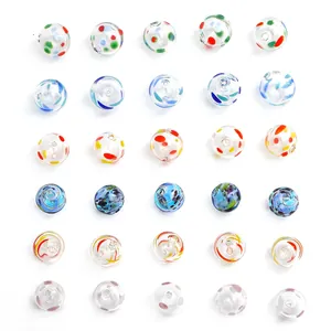 Assorted hand-painted hollow glass bubble beads for DIY bracelet and necklace making
