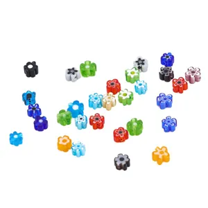 45pcs colorful Millefiori glass flower loose beads for DIY jewelry making necklaces