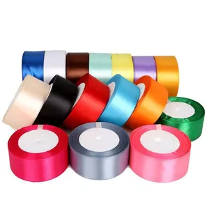 Assorted set of vibrant colorful satin ribbons for DIY crafts and handmade fabric roses