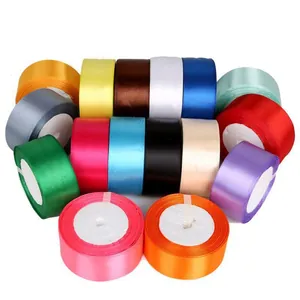 Assorted multicolor satin ribbon rolls for DIY handmade fabric flowers and rose crafts