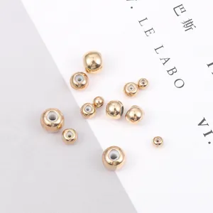 Perle in Silicone Regolabili Tonde in Rame Fai da Te Creazione Gioielli Oro Argento Galvanizzato Perle di Posizionamento Braccialetti Collane