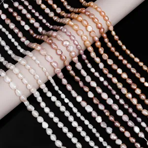 Macro view of various colors natural freshwater baroque pearls for DIY handmade jewelry making