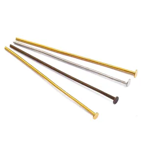 Set of four assorted metal T-shape flat head pins for DIY jewelry making accessories