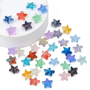 Perline di vetro a forma di stella marina da 15mm per collane e bracciali DIY