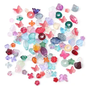 Cuentas de vidrio de colores con forma de mariposa para joyería DIY y accesorios pelo