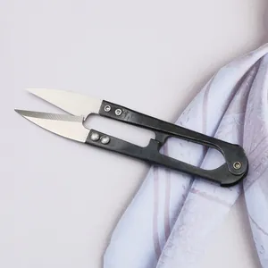 Mini Spring Scissors U-Shaped Thread Snips For DIY Sewing Embroidery Hand-Stitched Iron Material Practical Household Crafting Tool