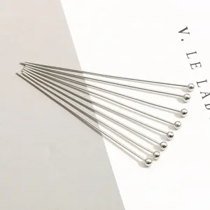 Spilli con testa a sfera in rame argentato per gioielli e fai da te