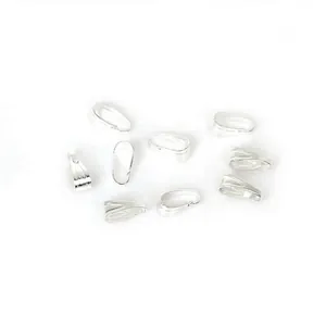 Silver plated pendant bails pinch clasps for DIY necklace jewelry making findings