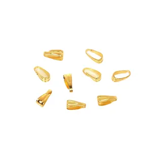 Gold-plated jewelry pendant clasps and bail connectors for DIY necklace making craft