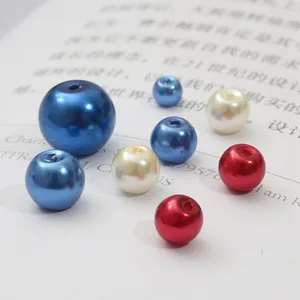 100 Stück galvanisierte Glasperlen mit geraden Löchern für kreativen DIY-Schmuck