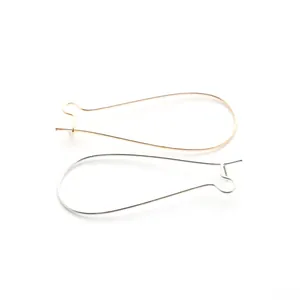 Professional gold and silver plated kidney ear wires for DIY jewelry making and earring crafts.