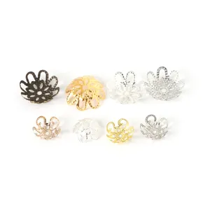 Copriperle a Petalo di Ferro Distanziatori a Fiore Cavi Galvanizzati per Produzione di Gioielli DIY Collane Orecchini Braccialetti Accessori